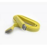 USB кабель для Apple iPhone, iPad, iPod 30 pin плоский широкий желтый, европакет LP