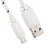 USB кабель для Apple iPhone, iPad, iPod 8 pin в оплетке белый, черный, европакет LP