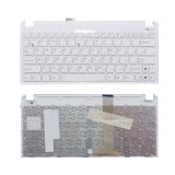 Клавиатура (топ-панель) для ноутбука Asus Eee PC 1011CX  белая с белым топкейсом (версия 1)