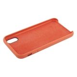 Защитная крышка для iPhone X кожа (оранжевая/коробка)