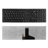 Клавиатура для ноутбука Toshiba Satellite P50-B, P50T-B, P55-B, P55T-B черная без рамки с подсветкой, большой Enter