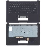 Клавиатура (топ-панель) для ноутбука Haier A1400SD черная с черным топкейсом