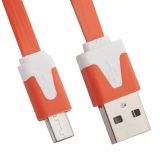 USB кабель LP Micro USB плоский узкий оранжевый, европакет
