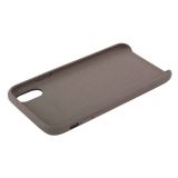 Защитная крышка для iPhone Xs Leather Сase кожаная (серая, коробка)