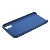 Защитная крышка для iPhone Xs Leather Сase кожаная (синяя, коробка)
