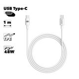 USB-C кабель Earldom EC-086C Type-C, PD 48W, 1м,TPE (белый)