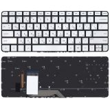 Клавиатура для ноутбука HP Spectre X360 13-4000 серебристая с подсветкой