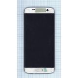 Дисплей (экран) в сборе с тачскрином для Samsung Galaxy S7 Edge SM-G935F серебристый с рамкой (Premium LCD)