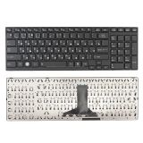 Клавиатура для ноутбука Toshiba A660, A665, X770 черная с черной рамкой без подсветки, горизонтальный Enter