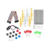 Базовый набор комплектующих и компонентов для Arduino (макетная плата, кнопки, провода, светодиоды)
