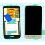 Дисплей (экран) в сборе с тачскрином для Samsung Galaxy J1 (2016) SM-J120F золотистый (Premium LCD)