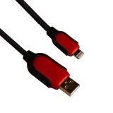 USB Дата-кабель KS-U505 для Apple iPhone, iPad, iPad mini 8 pin в жесткой оплетке красный, черный