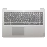 Клавиатура (топ-панель) для ноутбука Lenovo IdeaPad S145-15AST серая с серебристым топкейсом