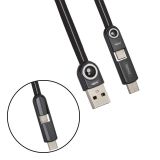 USB кабель 3 в 1 REMAX Cutie 3 in 1 Cable RC-073th для Apple 8 pin, Micro USB, USB Type-C черный