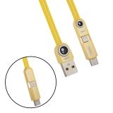 USB кабель 3 в 1 REMAX Cutie 3 in 1 Cable RC-073th Apple 8 pin, Micro USB, USB Type-C желтый