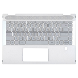 Клавиатура (топ-панель) для ноутбука HP Pavilion 14-DH серебристая с серебристым топкейсом, с подсветкой