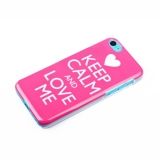 Защитная крышка ACQUA Gelly KEEP CALM and LOVE ME 49112 для Apple iPhone 5C розовая