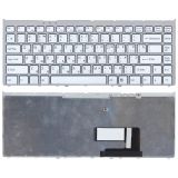 Клавиатура для ноутбука Sony Vaio VGN-FW белая с белой рамкой
