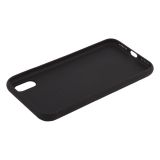 Защитная крышка для iPhone X с металлическим яблоком (черная/европакет)