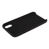 Защитная крышка для iPhone Xs Leather Сase кожаная (черная, коробка)