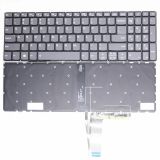 Клавиатура для ноутбука Lenovo IdeaPad 330s-15, V330-15 серая без рамки, с подсветкой