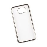 Силиконовый чехол Protective Case для Samsung Galaxy S6 TPU прозрачный с серебряной хром рамкой