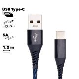 USB кабель BOROFONE BU13 Craft Type-C 1.2м 5A нейлон (черный)