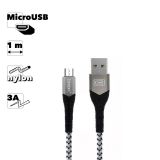 Кабель USB Earldom EC-076M MicroUSB 3A 1м нейлон (серый)