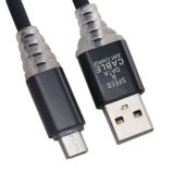 USB кабель "LP" Micro USB "Змея" LED TPE (черный/блистер)