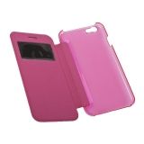 Чехол из эко – кожи LP для Apple iPhone 6, 6s раскладной с окошком, розовый