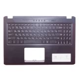 Клавиатура (топ-панель) для ноутбука Asus X570UD-1B черная c черным топкейсом без подсветки