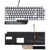 Клавиатура для ноутбука Dell Inspiron 5584, 5590, 5593 серебристая