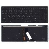 Клавиатура для ноутбука Acer Aspire V5 V5-531 M5-581T черная с рамкой и подсветкой