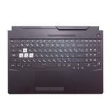 Клавиатура (топ-панель) для ноутбука Asus FA506IH, FA506II черная с черным топкейсом