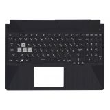 Клавиатура (топ-панель) для ноутбука Asus FX506 FX506U черная с подсветкой