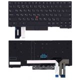 Клавиатура для ноутбука Lenovo ThinkPad E480 E485 черная с черной рамкой с трекпойнтом без подсветки