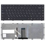 Клавиатура для ноутбука Lenovo Flex 2-14 G40-30 G40-70 черная с черной рамкой и подсветкой