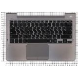 Клавиатура (топ-панель) для ноутбука Samsung NP-535U3C 535U3C черная с серебристым топкейсом