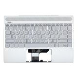 Клавиатура (топ-панель) для ноутбука HP Pavilion 13-AN серебристая с серебристым топкейсом