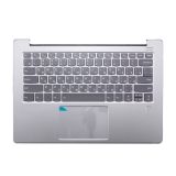Клавиатура (топ-панель) для ноутбука Lenovo 530S-14IKB серая c серебристым топкейсом