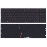Клавиатура для ноутбука Asus FX502, FX502V, FX502VM черная с красной подсветкой
