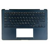 Клавиатура (топ-панель) для ноутбука Asus UX370UA, UX370UAF синяя с синим топкейсом