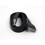 USB кабель для Apple iPhone, iPad, iPod 30 pin плоский широкий черный, европакет LP