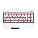 Клавиатура (топ-панель) для ноутбука Samsung 300V5A 305V5A белая с красной рамкой и белым топкейсом