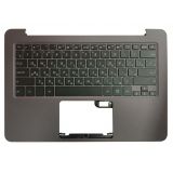 Клавиатура (топ-панель) для ноутбука Asus UX305UA черная с темно-серым топкейсом