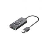 Внешняя звуковая карта Vention USB c регулятором громкости черная