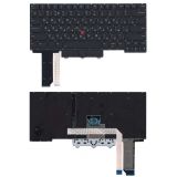 Клавиатура для ноутбука Lenovo Thinkpad E14 черная с подсветкой и трекпойнтом