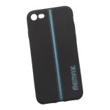 Силиконовый чехол REMAX Star Series Case для Apple iPhone 7 черный с голубой полосой