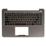Клавиатура (топ-панель) для ноутбука Asus E403SA-3A черная со светло-стальным топкейсом