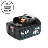 Аккумулятор TopON 197280-8 для Makita BL1850B 18V 5.0Ah (Li-ion) с USB портом 